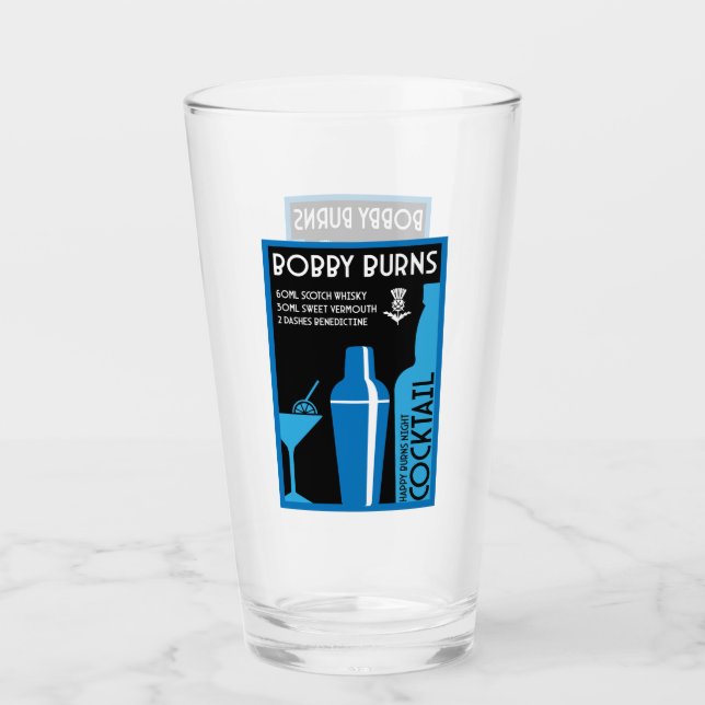 Copo De Pint Escocês Bobby Burns Whiskey Cocktail (Frente)