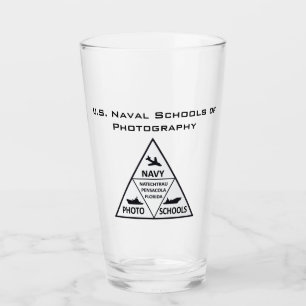 Copo De Pint Escola Naval Americana de Vidro Fotografado Tumble