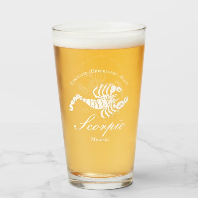 Copo De Pint Escorpião Astrologia Personalidade Zodiaca Persona (Frente (Preenchido))