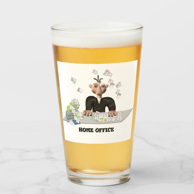Copo De Pint Escritório doméstico, personalizado (Frente (Preenchido))