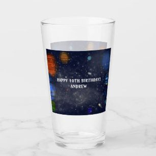 Copo De Pint Espaço Exterior com planetas e galáxias