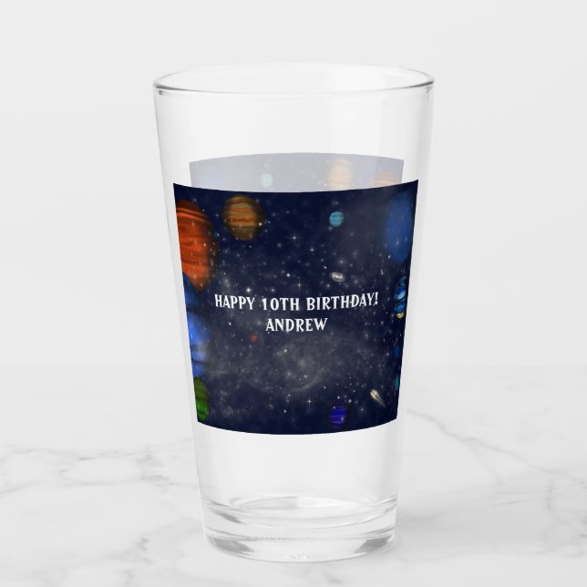 Copo De Pint Espaço Exterior com planetas e galáxias (Frente)