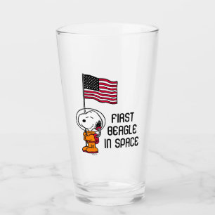Copo De Pint ESPAÇO   Snoopy Com Astronauta De Bandeira