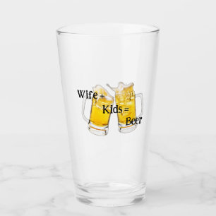 Copo De Pint esposa+filhos=copo de bebendo personalizado de dia