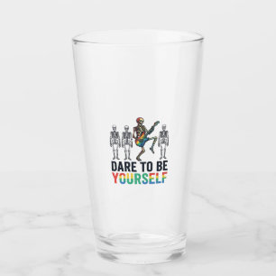 Copo De Pint Esqueleto Arco-íris Ouse Ser Você Mesmo Design de 