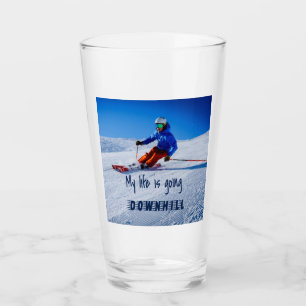 Copo De Pint Esqui descida Engraçado Esqui Motivacional de Neve