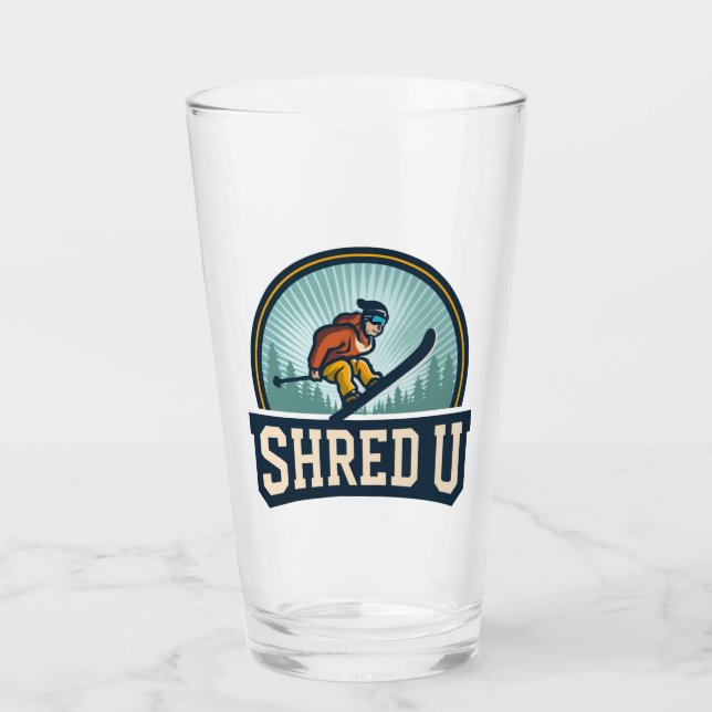 Copo De Pint Esqui Universitário Shred (Frente)