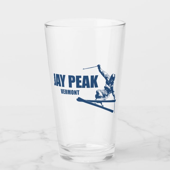 Copo De Pint Esquiador de Jay Peak Vermont (Frente)