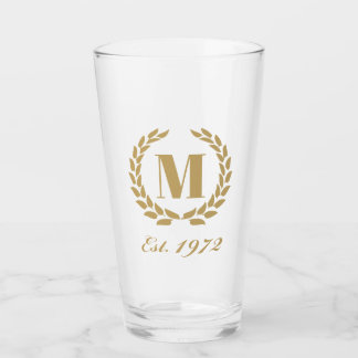 Copo De Pint Est. 1972 aniversário Monograma Dourado