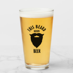 Copo De Pint Esta barba precisa de cerveja, vidro