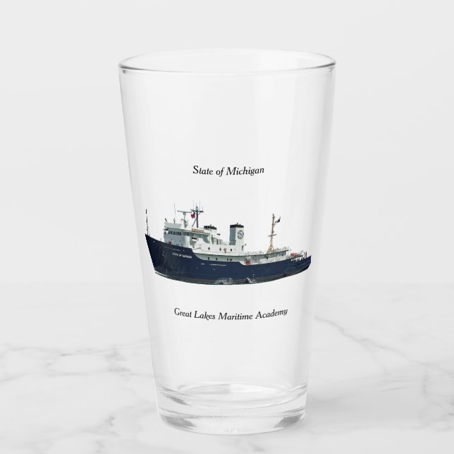 Copo De Pint Estado de Michigan glass (Frente)