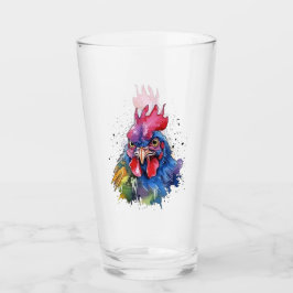 Copo De Pint Estilo de Aquarela de Galinha do País Rooster