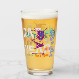 Copo De Pint Estilo de grafite Rat Chinês Ano Zodiac Beer Glass