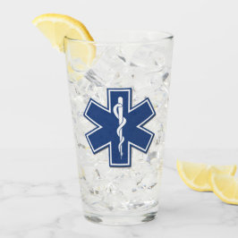 Copo De Pint Estrela do paramédico do EMS EMT do logotipo da