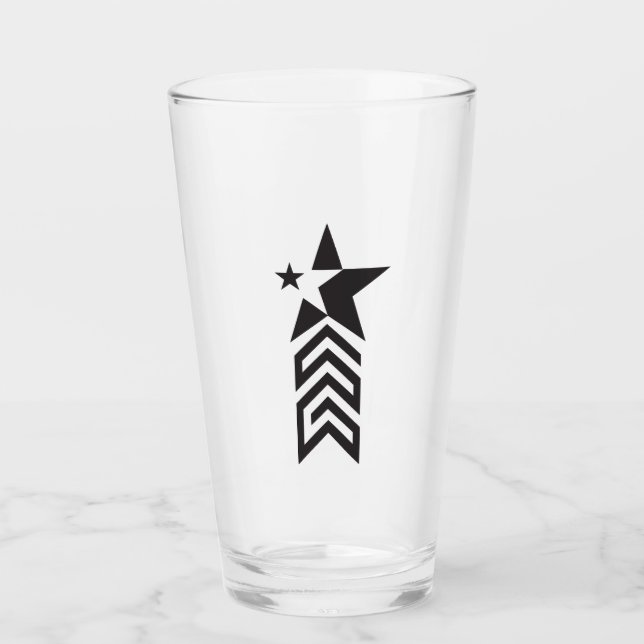 Copo De Pint Estrela Geométrica Preta Ousada (Frente)