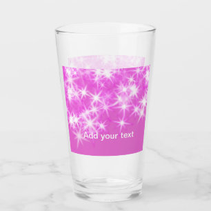 Copo De Pint Estrelas cintilantes de brilho rosa simples adicio
