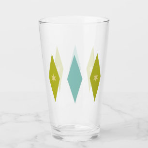Copo De Pint Estrelas e Diamantes Verde Abacate Aqua Meados do