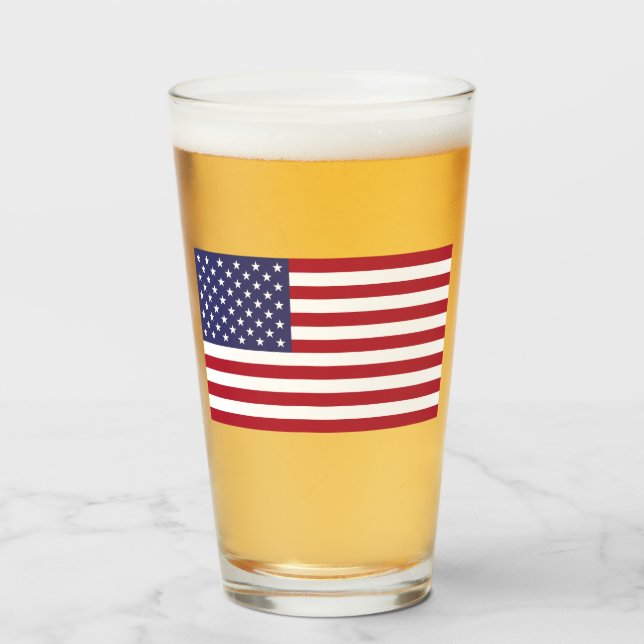 Copo De Pint Estrelas e faixas dos EUA (Frente (Preenchido))