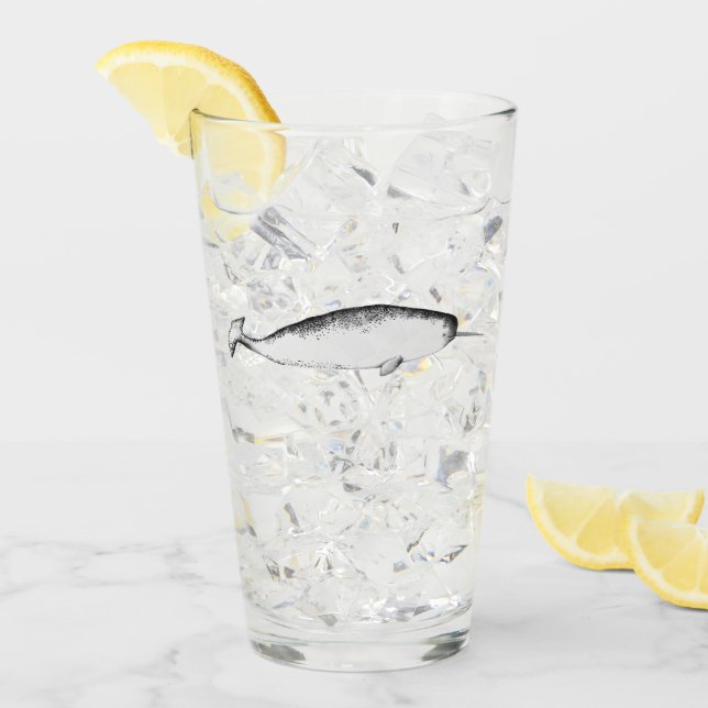 Copo De Pint Estudo Narhwal Unicorn Sea Ilustration Lover de Ba (Gelo frontal)