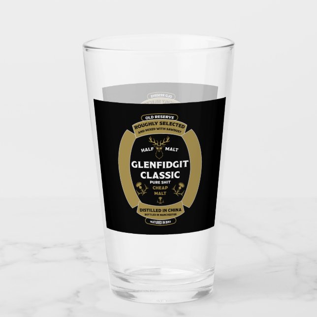 Copo De Pint Etiqueta Whiskey Scotch de Natal (Frente)