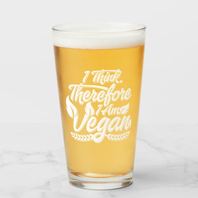 Copo De Pint Eu Acho, Por Isso Sou Vegan (Frente (Preenchido))