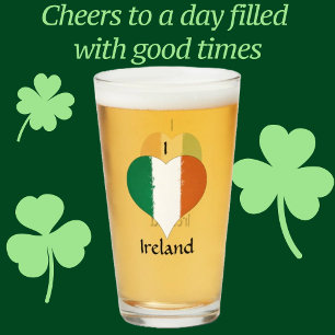 Copo De Pint Eu Amo A Bandeira De Coração Pintada E Perturbad