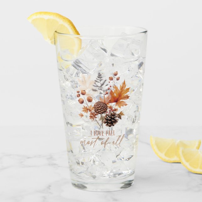 Copo De Pint Eu Amo Cair A Maioria De Folhagem De Folhas (Gelo frontal)