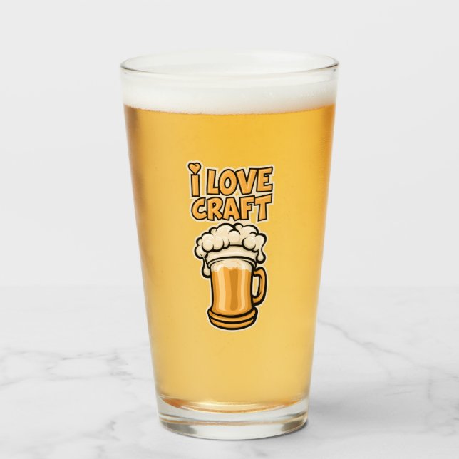 Copo De Pint Eu Amo Cerveja Artesanato (Frente (Preenchido))