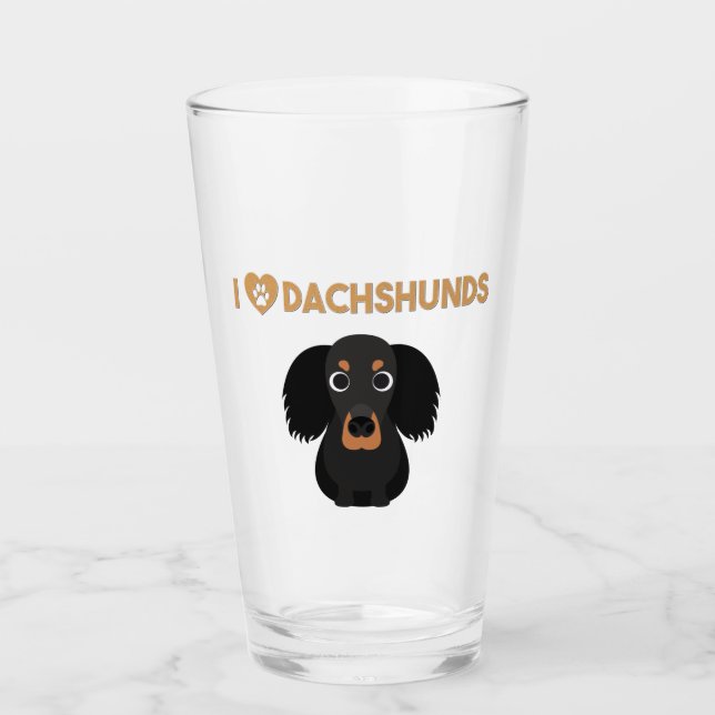 COPO DE PINT EU AMO DACHSHUNS (Frente)