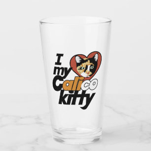 Copo De Pint Eu amo meu Gatinho Calico