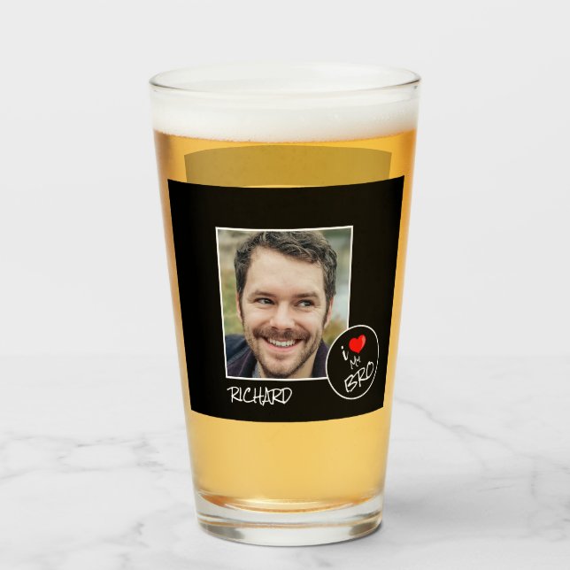 Copo De Pint Eu Amo Meu Irmão, Foto Personalizada - Personaliza (Frente (Preenchido))