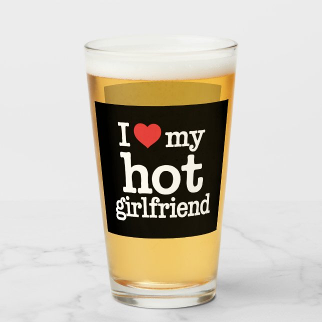 Copo De Pint Eu Amo Minha Namorada Gostosa Presente do Dia dos  (Frente (Preenchido))