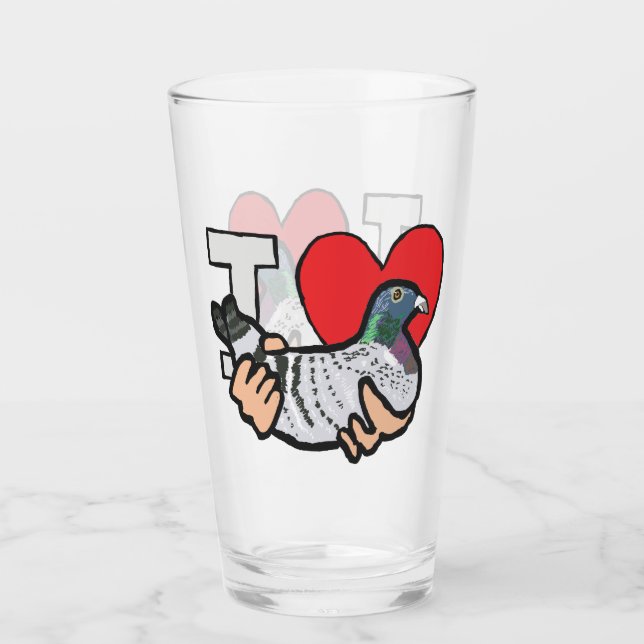 Copo De Pint Eu Amo Pombos (Frente)