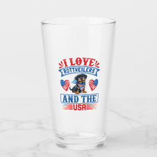 Copo De Pint Eu amo Rottweilers e os EUA