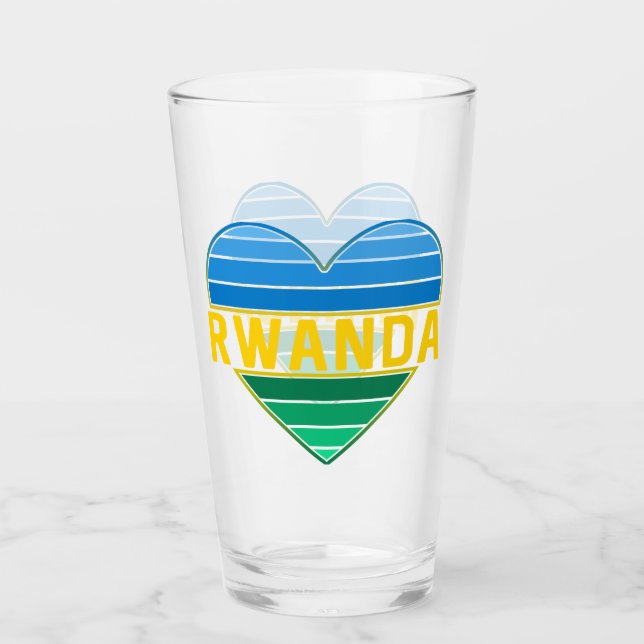 Copo De Pint Eu Amo Ruanda, Ruanda Ruandese Heart (Frente)