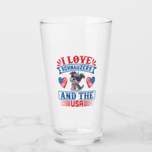 Copo De Pint Eu amo Schnauzers e os EUA