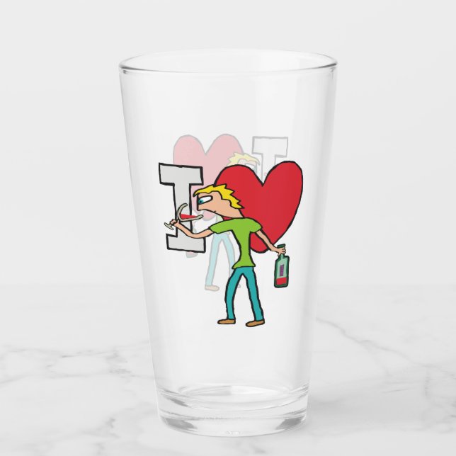 Copo De Pint Eu Amo Vinho (Frente)