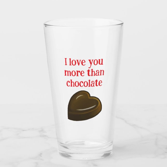 Copo De Pint Eu amo você mais do que chocolate (Frente)