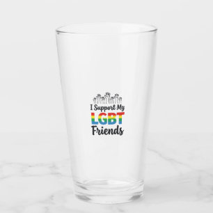 Copo De Pint Eu Apoio Meus Amigos LGBT Orgulho Arco-Íris Vetor
