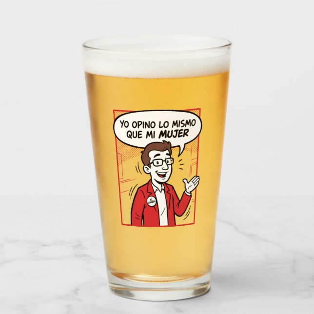 Copo De Pint Eu concordo (Frente (Preenchido))