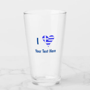 Copo De Pint Eu (Coração da Bandeira Grega) Personalização Bebe