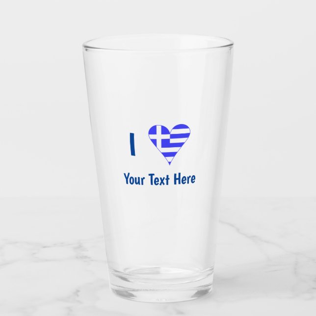 Copo De Pint Eu (Coração da Bandeira Grega) Personalização Bebe (Frente)