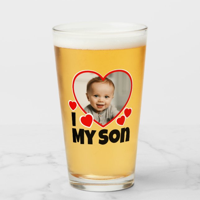 Copo De Pint Eu Corto Meu Filho Foto Personalizada Cerveja (Frente (Preenchido))