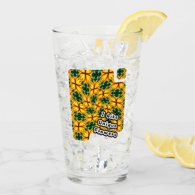 Copo De Pint Eu Gosto De Flores Únicas (Gelo traseiro)