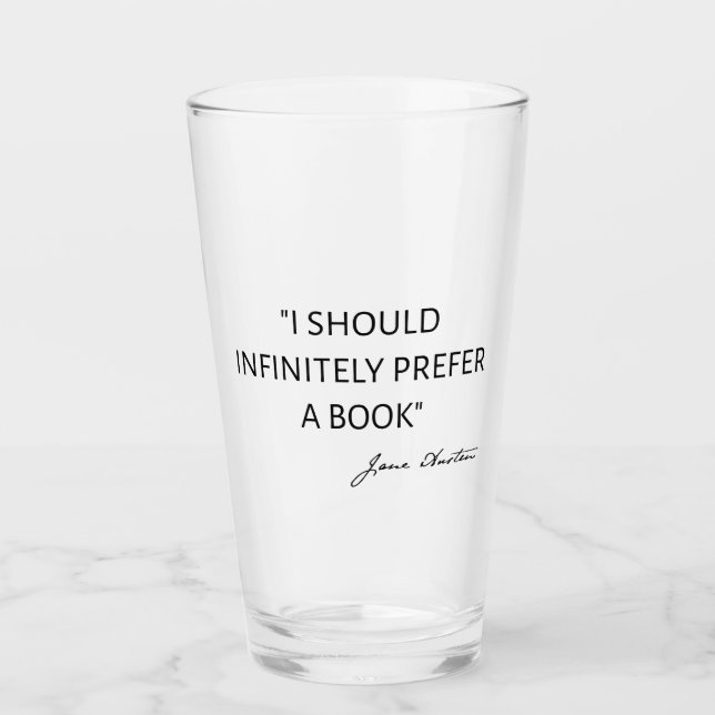 Copo De Pint Eu Preferiria Infinitamente Um Livro - Jane Austen (Frente)