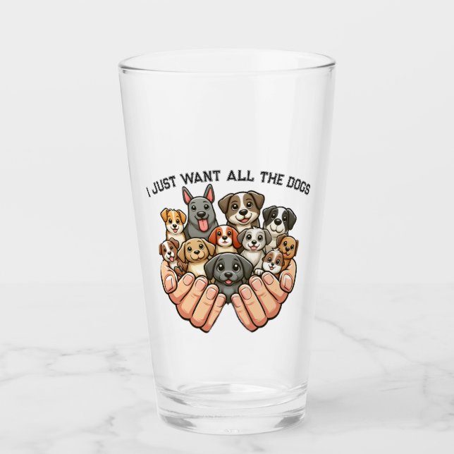 Copo De Pint 🐾 Eu Só Quero Todos Os Cães 🐾 (Frente)
