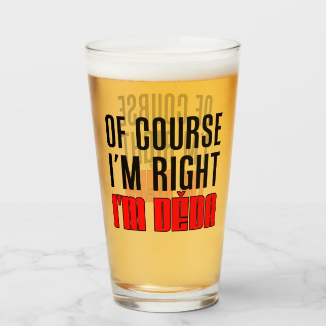 Copo De Pint Eu sou direito mim sou avô de Deda Checo (Frente (Preenchido))