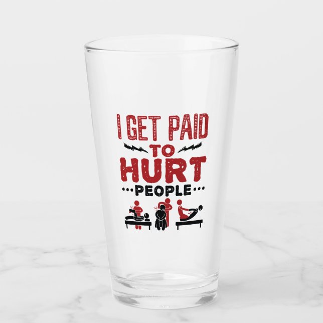 Copo De Pint Eu sou pago para machucar Pessoas (Frente)