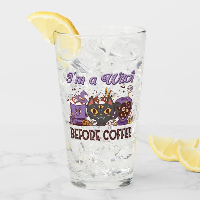 Copo De Pint Eu sou uma bruxa antes do café (Gelo frontal)