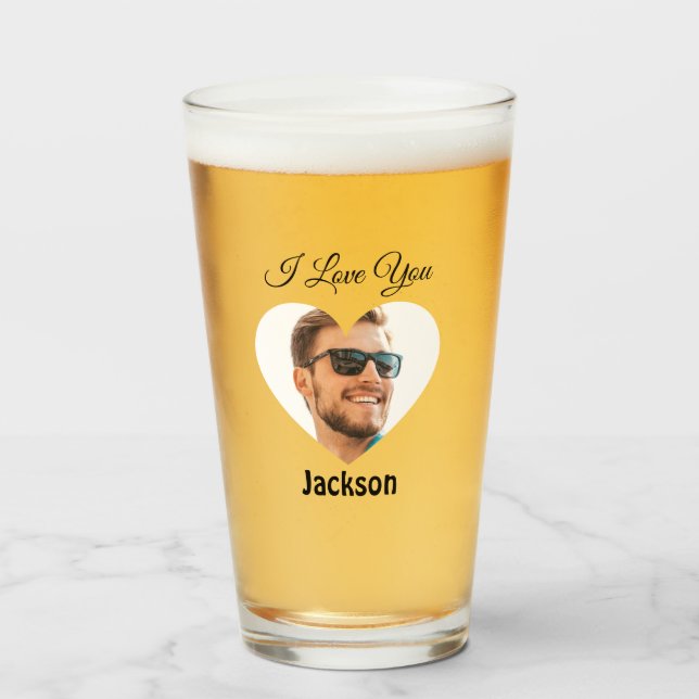 Copo De Pint Eu Te Amo Cardíaco Personalizar Vidro (Frente (Preenchido))